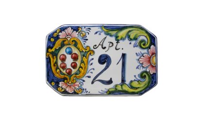 NUMERO CIVICO 20 x 12,5 cm decoro STEMMA DEI MEDICI