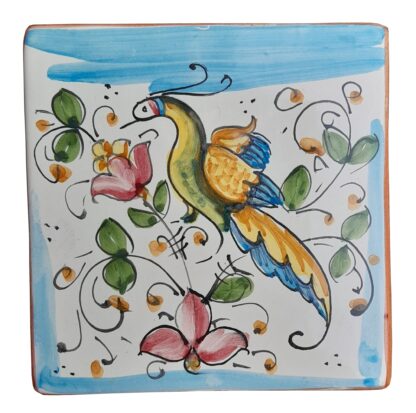 Mattonella quadrata 10 x 10 cm decoro PAVONE destro
