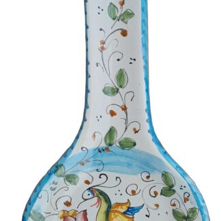Posamestoli con decoro PAVONE bordo azzurro